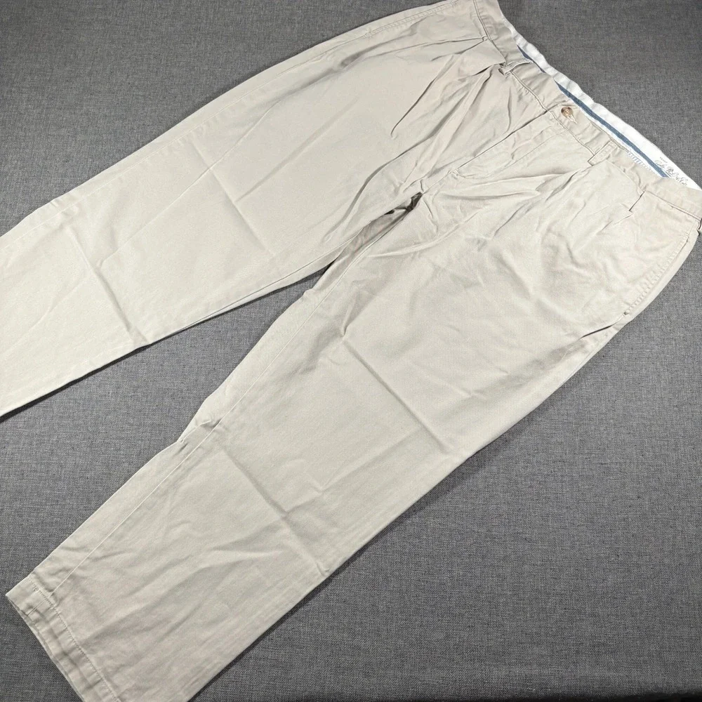 Vintage Polo Ralph Lauren Chino Pants Mens 40x29 Tan Khaki Classic Fit Pleated